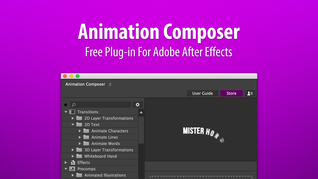 free animation composer plugin